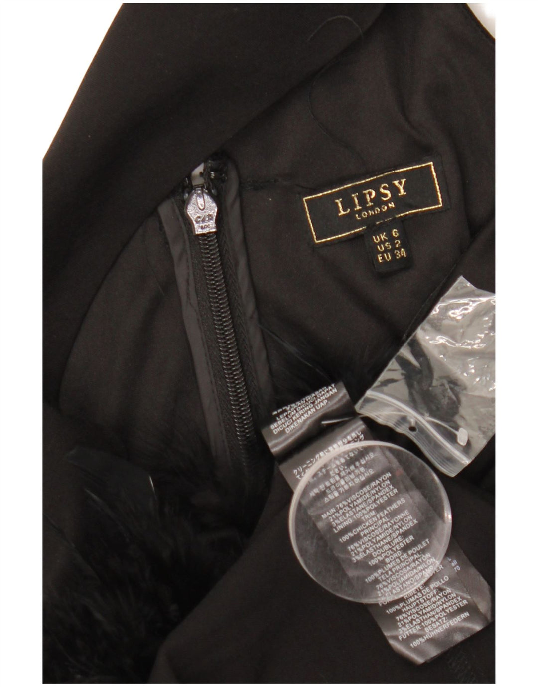 Lipsy Kvinder Halter Dress UK 6 XS Sort Viscose