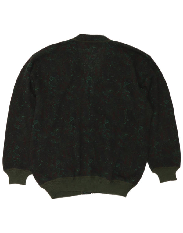 Umberto Vallati Herre Cardigan Sweater IT 52 Stor Grøn Blomster Jomfruuld