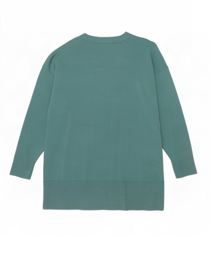 Massimo Dutti Dame Oversized Cardigan Sweater UK 10 Small Green Viscose