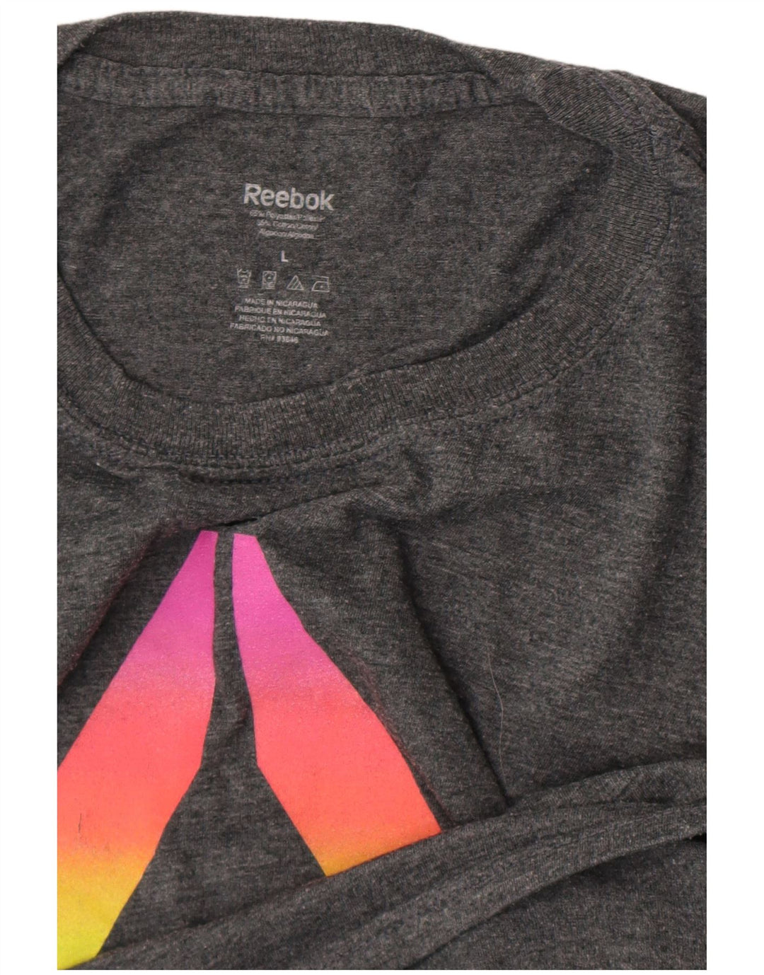 Reebok Herre Grafisk T-Shirt Top Stor Grå Polyester