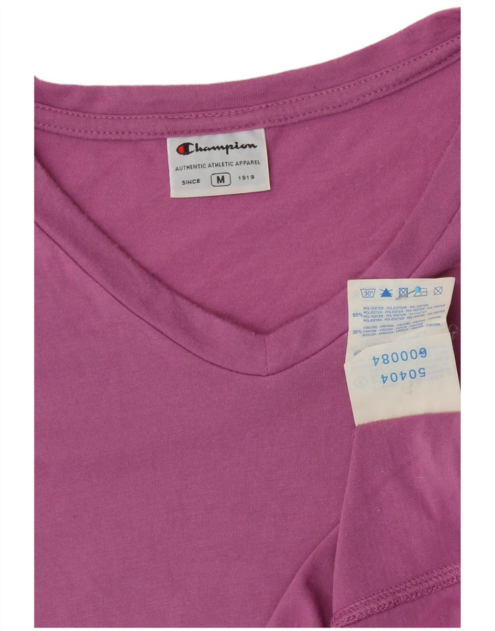 CHAMPION Womens T-Shirt Top UK 14 Medium Pink Polyester