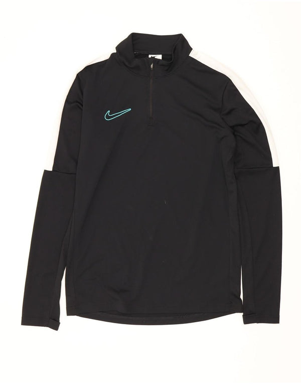 Nike Herre Dri Fit Zip Neck Top Langærmet Lille Sort Colourblock