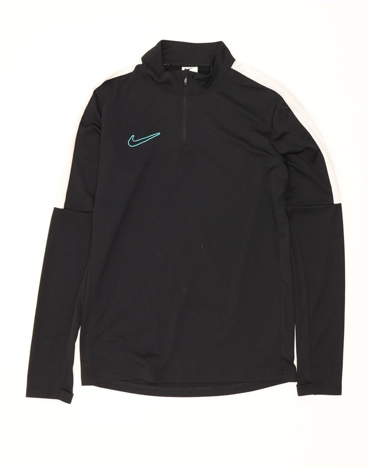 Nike Herre Dri Fit Zip Neck Top Langærmet Lille Sort Colourblock