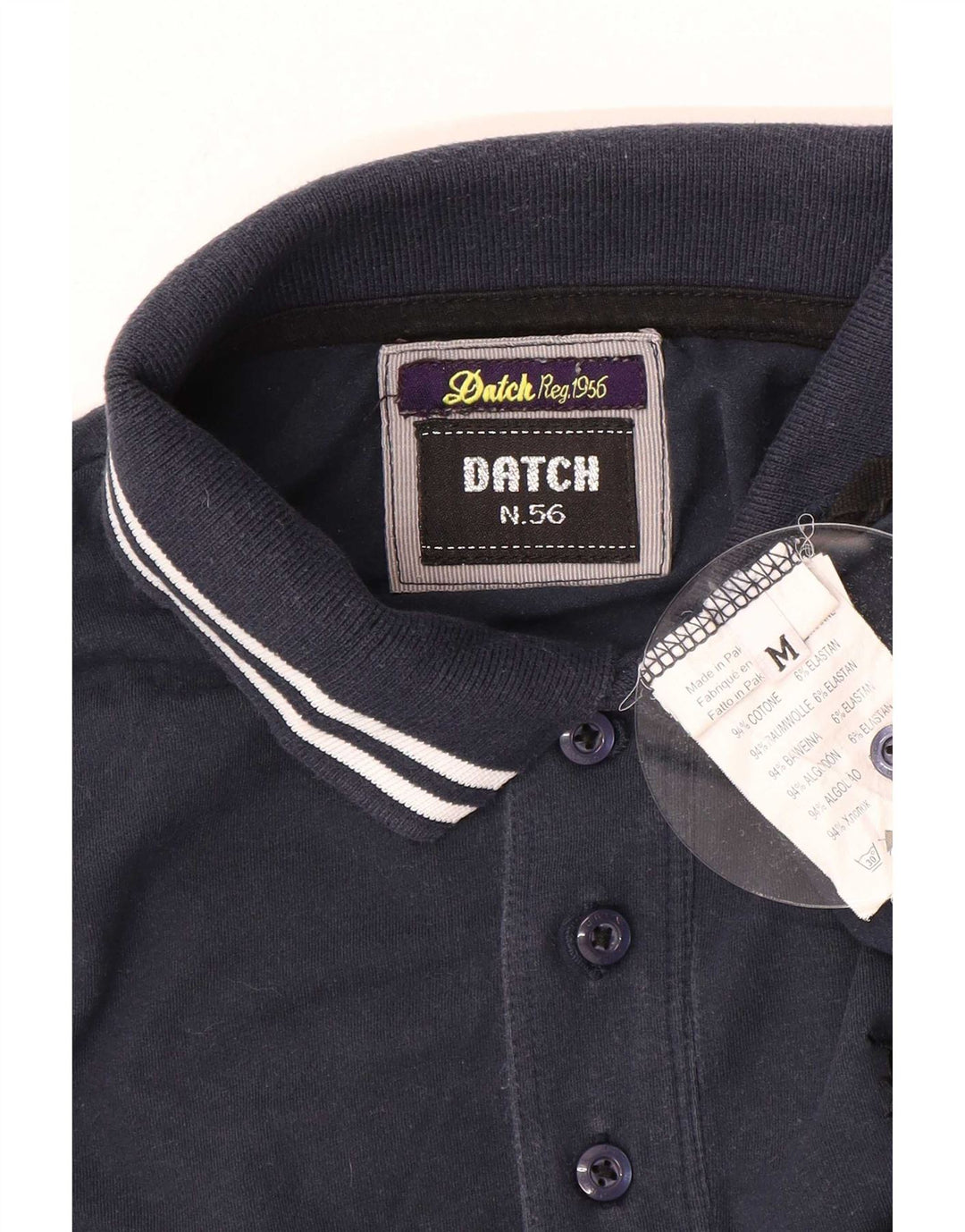 Datch Langærmet Polo Shirt til mænd Medium Navyblå Bomuld