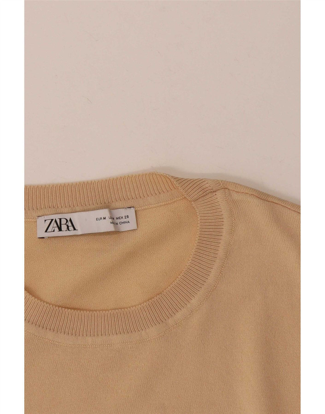Zara Dame Bluse Top UK 12 Medium Beige