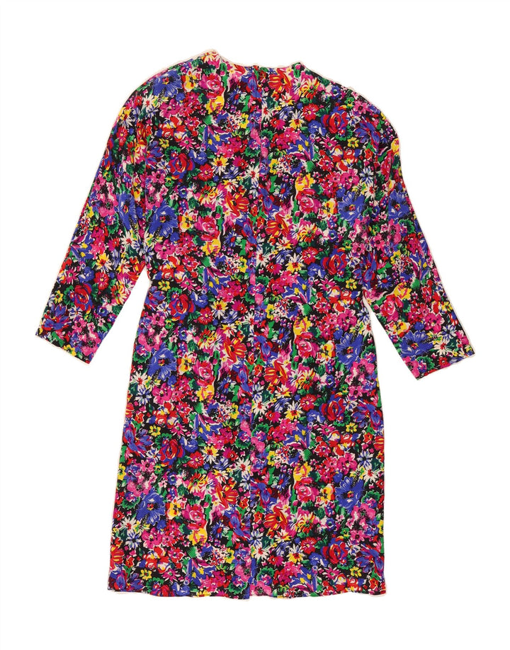 ARGENTI Womens 3/4 Sleeve Sheath Dress US 6 Medium Multicoloured Floral Vintage Argenti and Second-Hand Argenti from Messina Hembry 