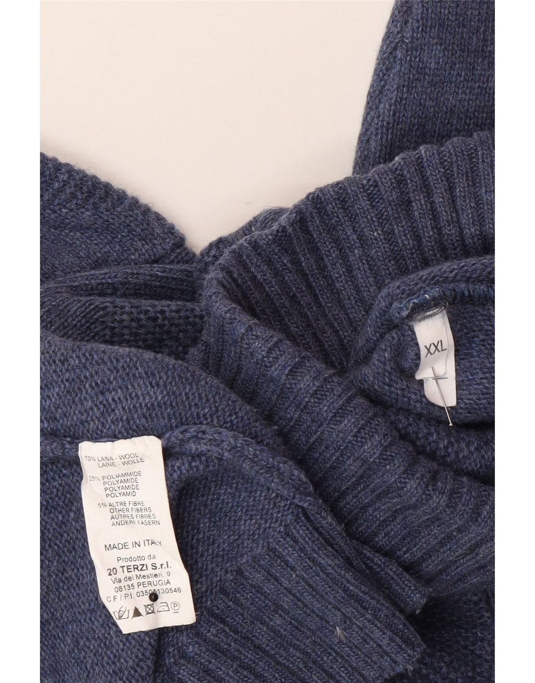 SIR RAPHAEL Dame Rullehals sweater UK 20 2XL Navy Blue Wool