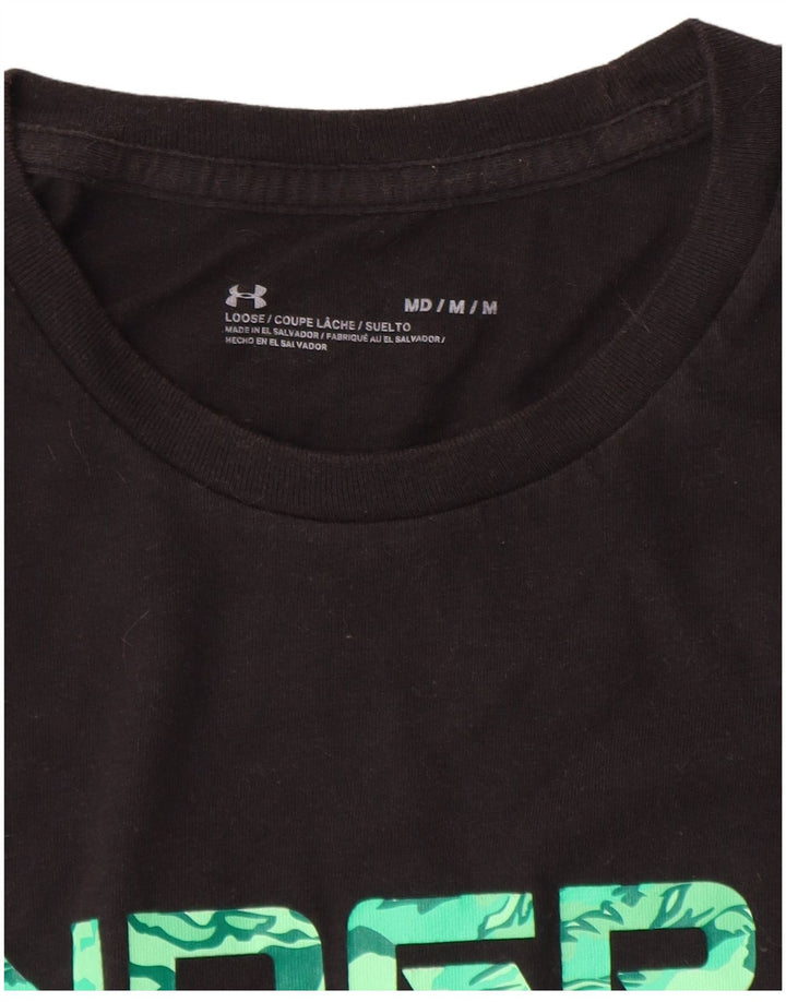 Under Armour Herre grafisk T-shirt Top Medium Sort Bomuld