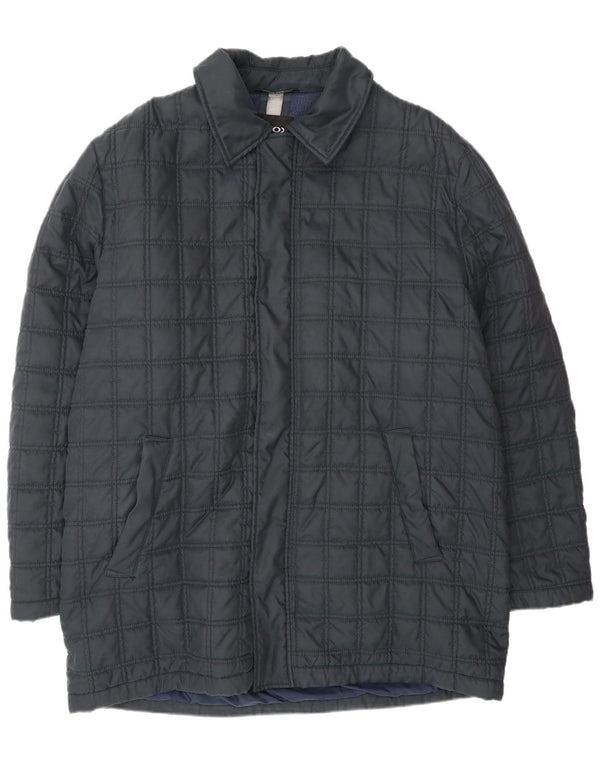 Geox Herre Respira Polstret Frakke IT 56 3XL Navy Blue Polyester