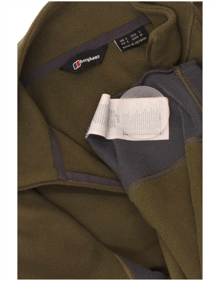 BERGHAUS Fleece Jumper med lynlås til mænd Small Khaki Colourblock Polyester