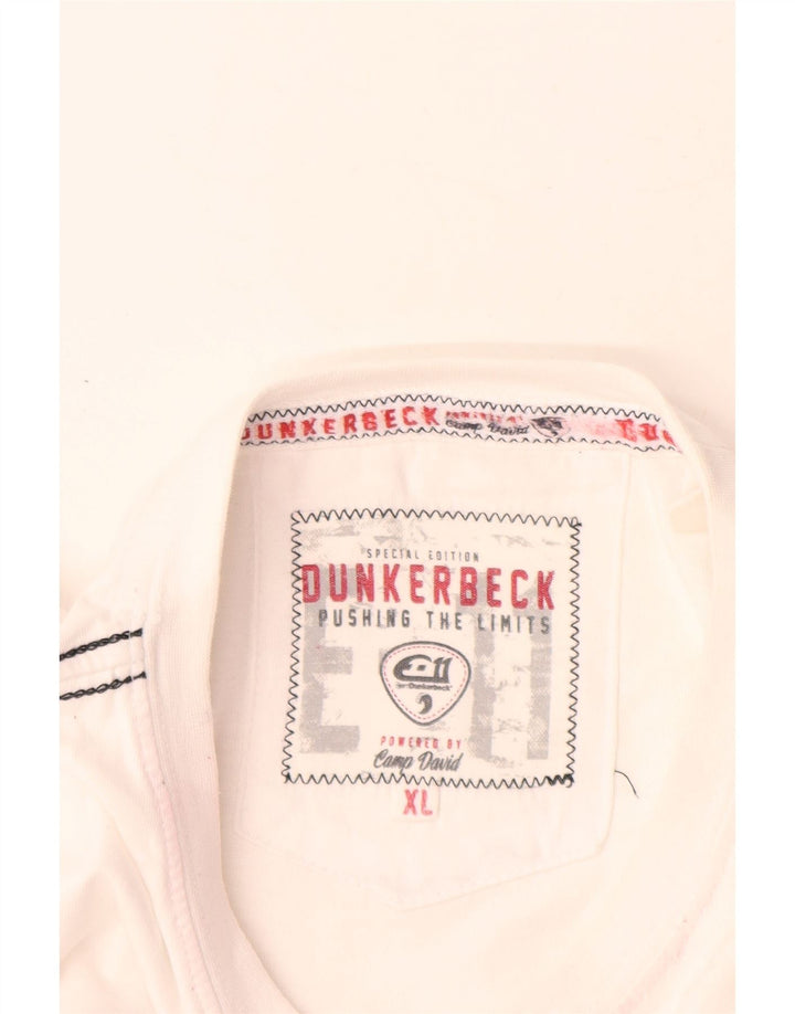 Camp David Herre Grafisk T-Shirt Top XL Hvid Bomuld