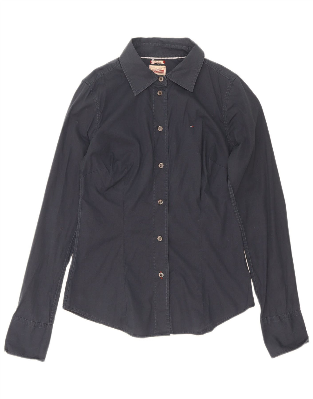 Tommy Hilfiger Dameskjorte UK 12 Medium Navyblå Bomuld