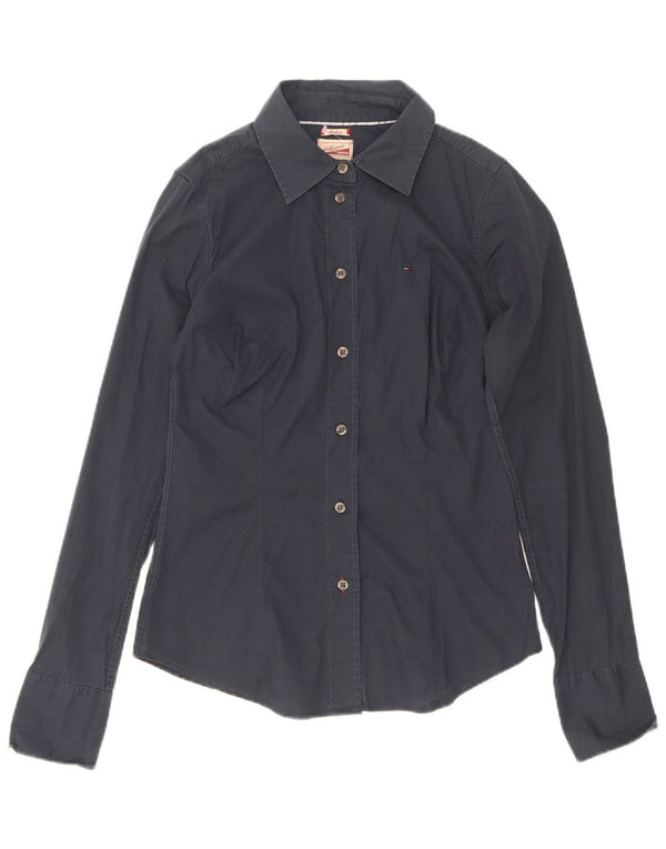 Tommy Hilfiger Dameskjorte UK 12 Medium Navyblå Bomuld