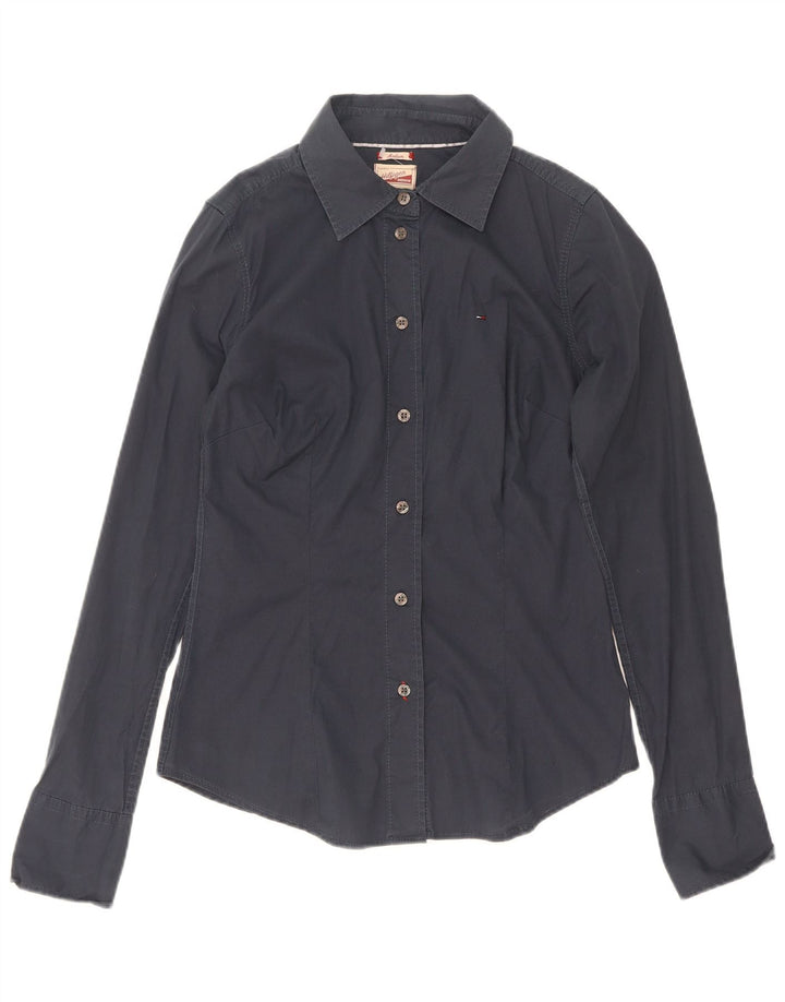 Tommy Hilfiger Dameskjorte UK 12 Medium Navyblå Bomuld