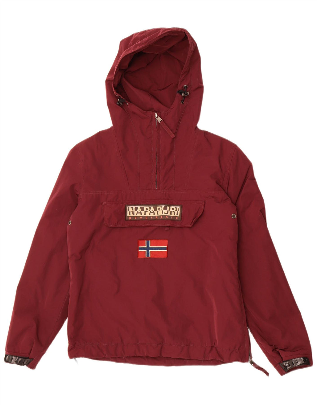 Napapijri Herre Hættejakke Anorak UK 36 Lille rødbrun polyester