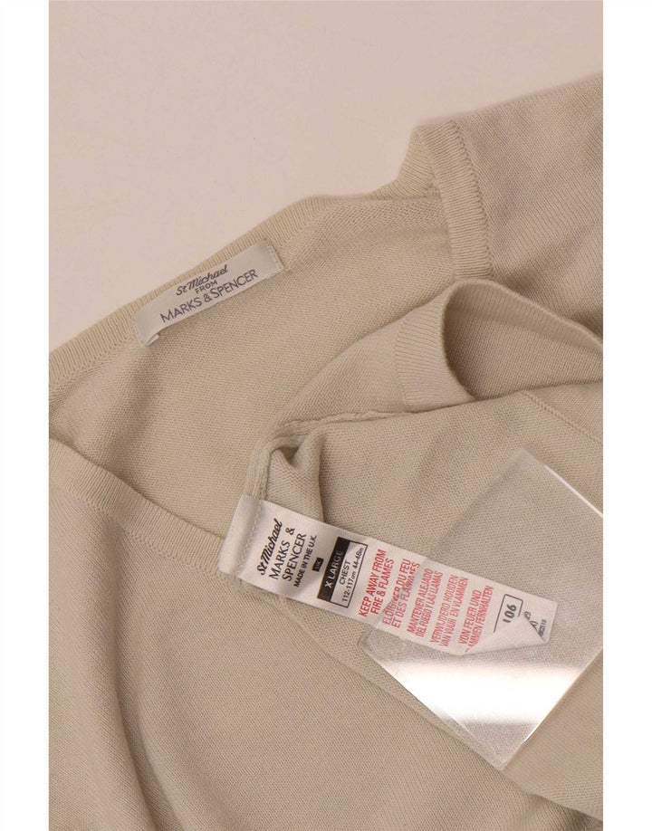 Marks & Spencer Herre Top Langærmet XL Beige Bomuld