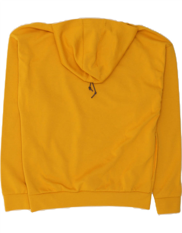 REEBOK Mens Graphic Loose Fit Hoodie Jumper Small Yellow Polyester Vintage Reebok and Second-Hand Reebok from Messina Hembry 