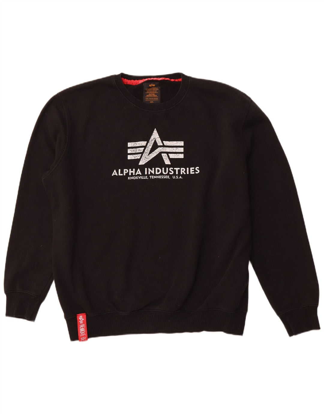 ALPHA INDUSTRIES Herre Grafisk Sweatshirt Jumper 2XL Sort Bomuld