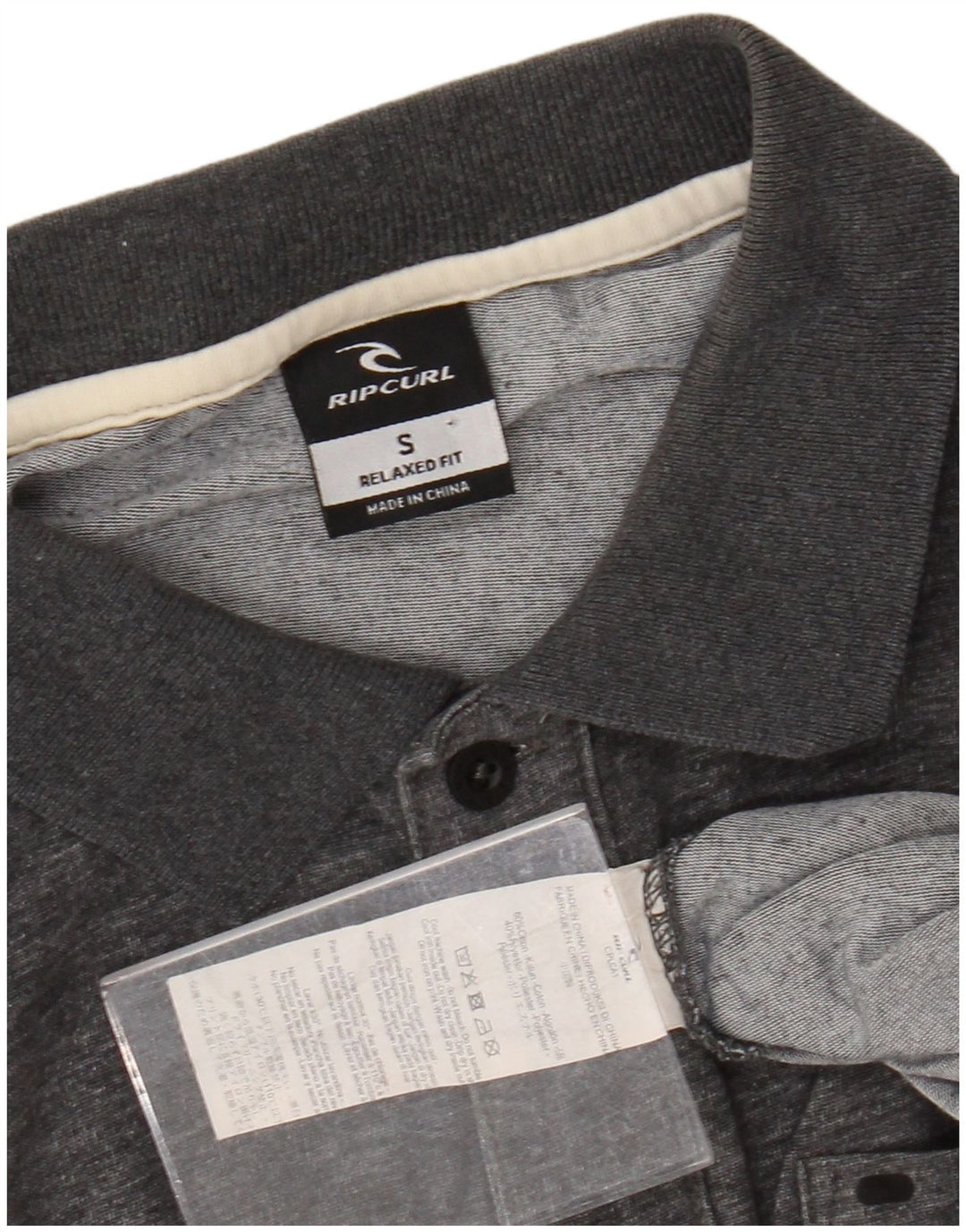 RIP CURL Herre afslappet pasform poloskjorte lille grå bomuld