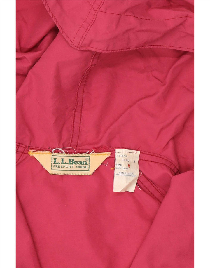 L.L.Bean Dame Hættetrøje Regnjakke UK 14 Medium Pink Nylon