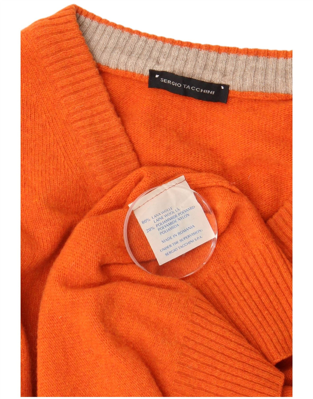 SERGIO TACCHINI Herre V-hals sweater Stor Orange Uld