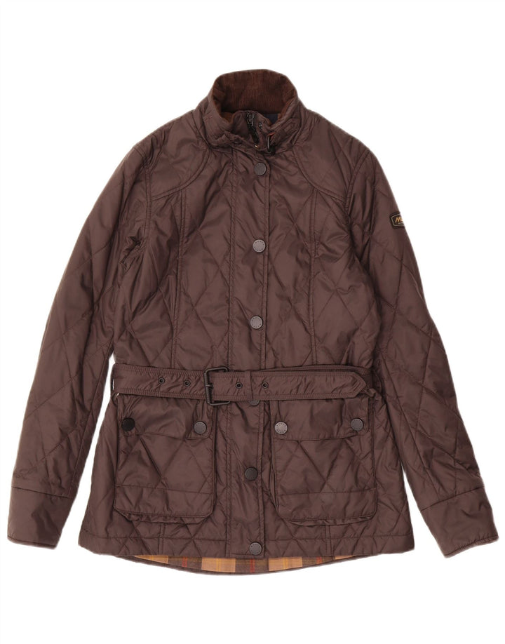 MUSTO Womens Quilted Jacket UK 10 Small  Brown Polyamide