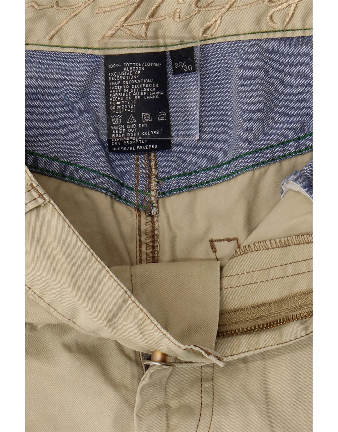 TOMMY HILFIGER Mens Casual Shorts W32 Medium Beige Cotton