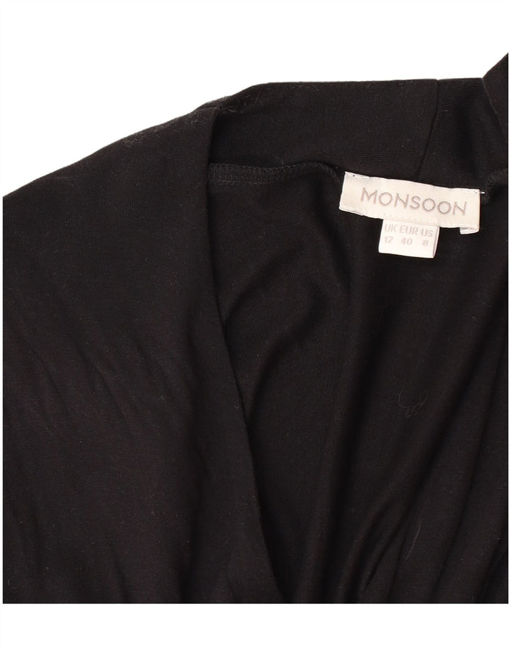 Monsoon Dame Ærmeløs Maxikjole UK 12 Medium Sort