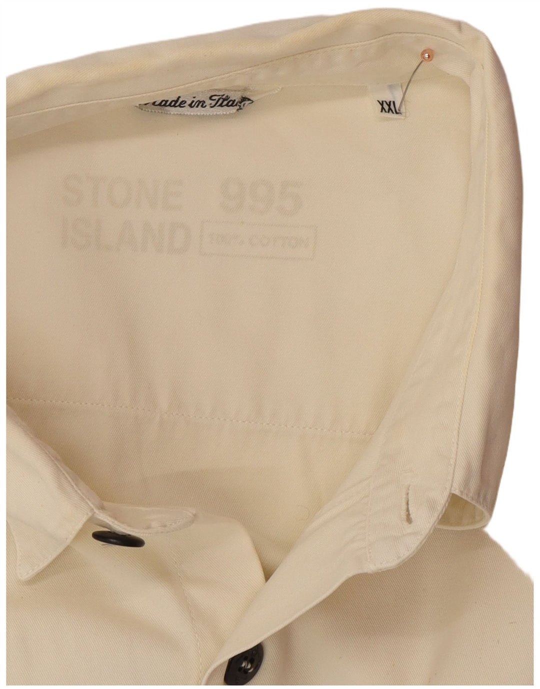 STONE ISLAND Herreskjorte 2XL Off White Bomuld Classic