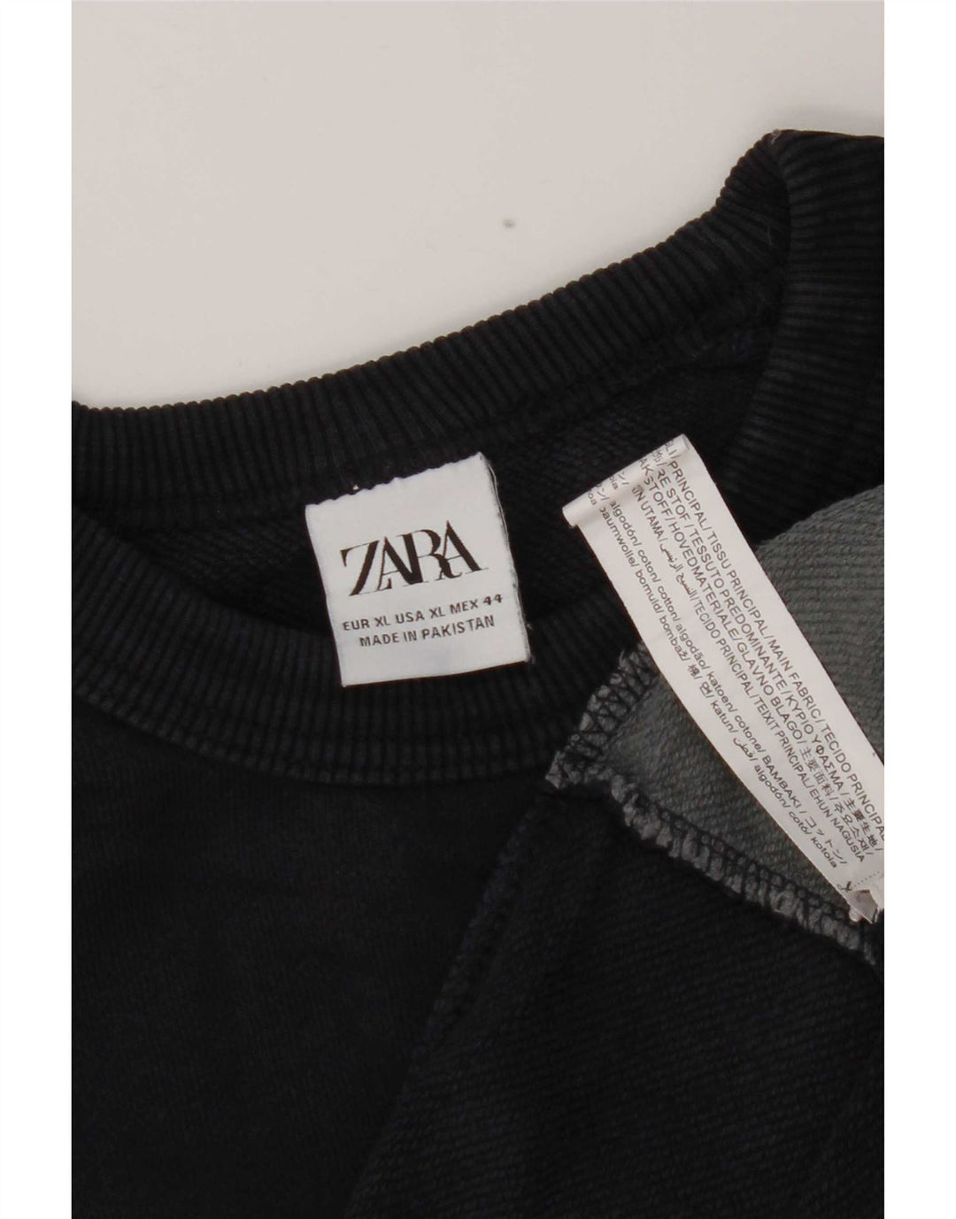 Zara Herre Sweatshirt Jumper XL Marineblå Colourblock Bomuld