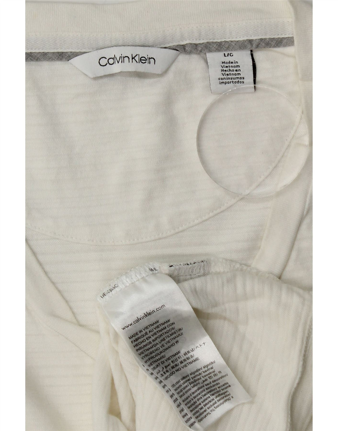 CALVIN KLEIN Herre T-Shirt Top Stor hvid stribet bomuld