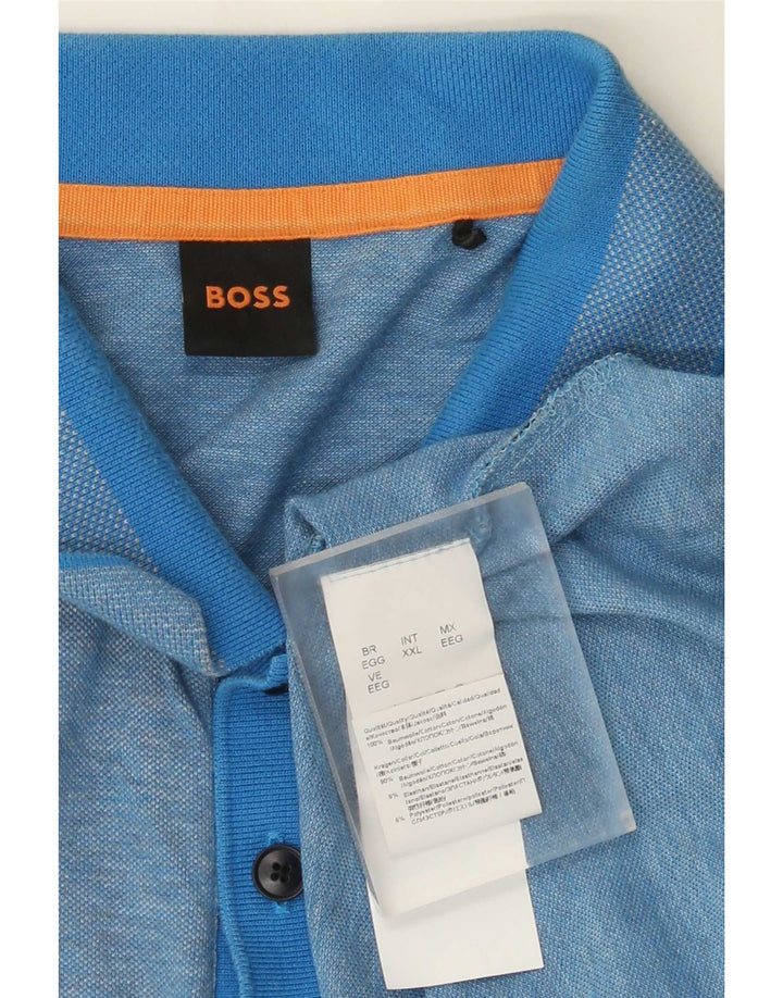 Hugo Boss herre poloshirt 2XL blå bomuld