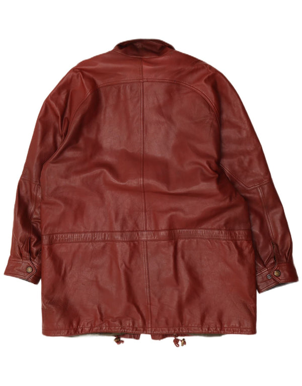 Kartel Herre Loose Fit Læderfrakke UK 40 Large Brown Colourblock