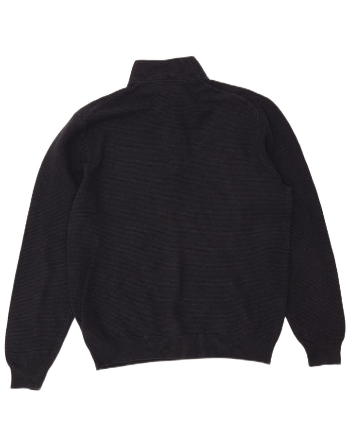 MASSIMO DUTTI Herre lynlås-hals sweater 2XL marineblå bomuld