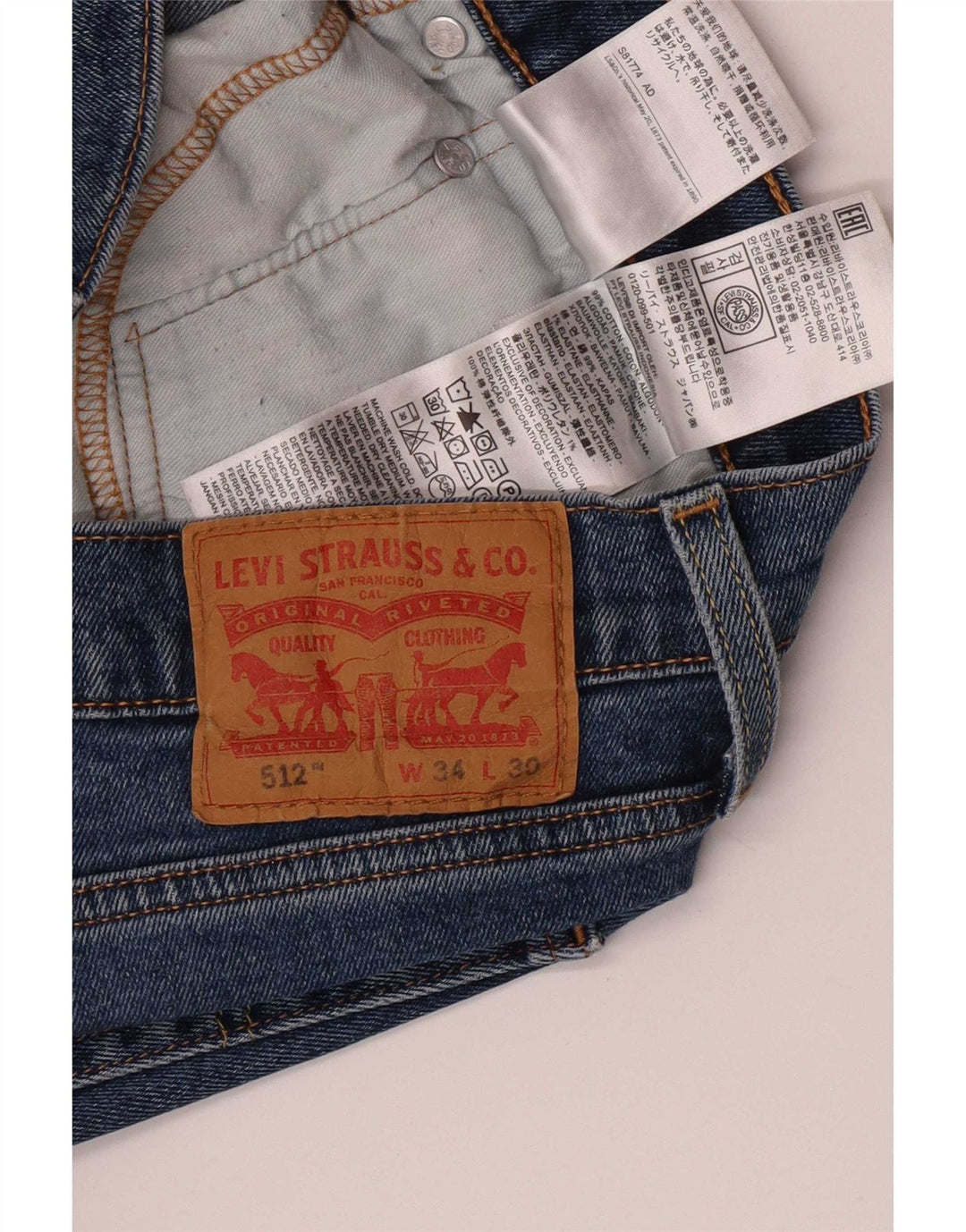 Levi's Herre 512 Slim Jeans W34 L30 Blå Bomuld