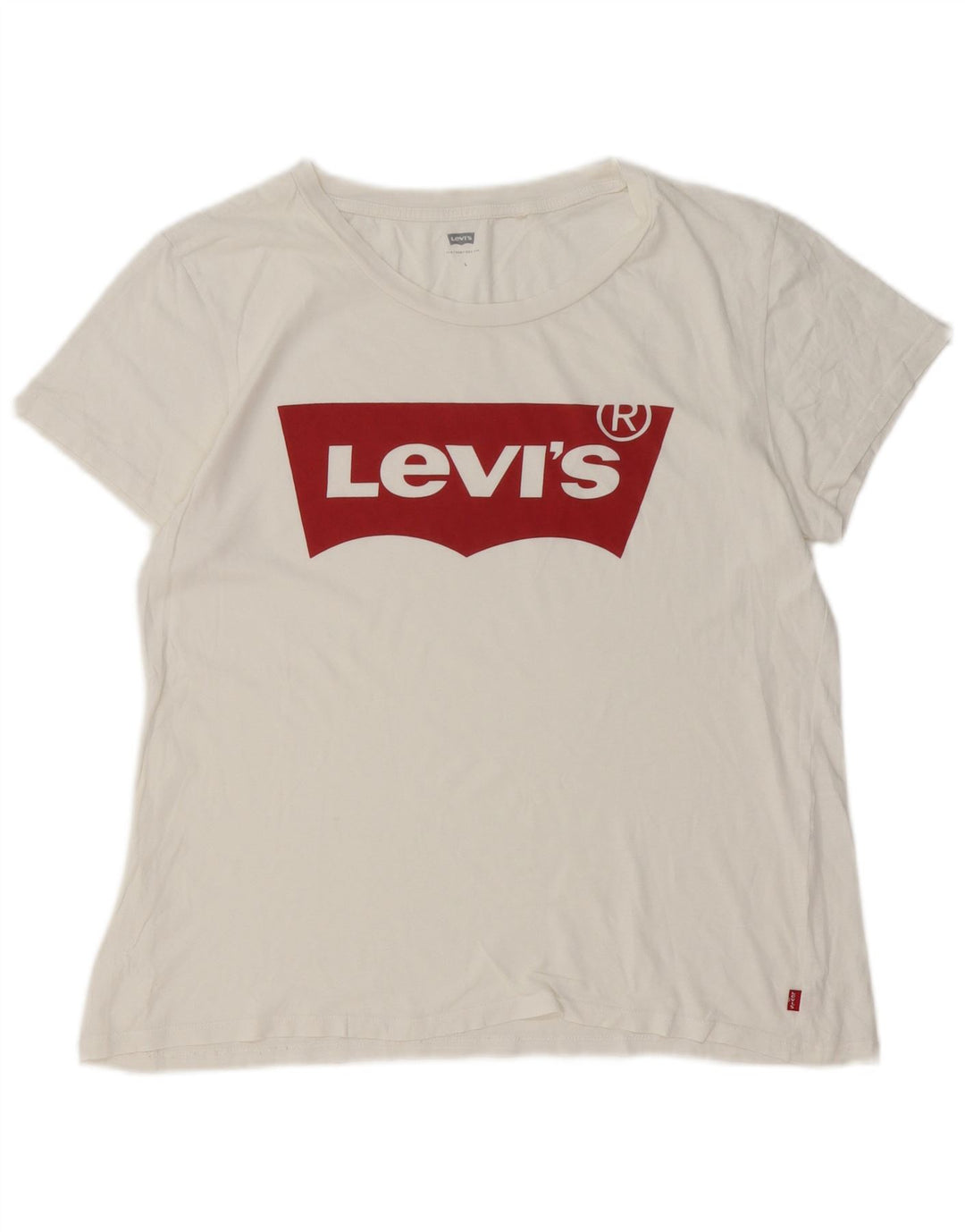 Levi's Dame Grafisk T-Shirt Top UK 16 Large White