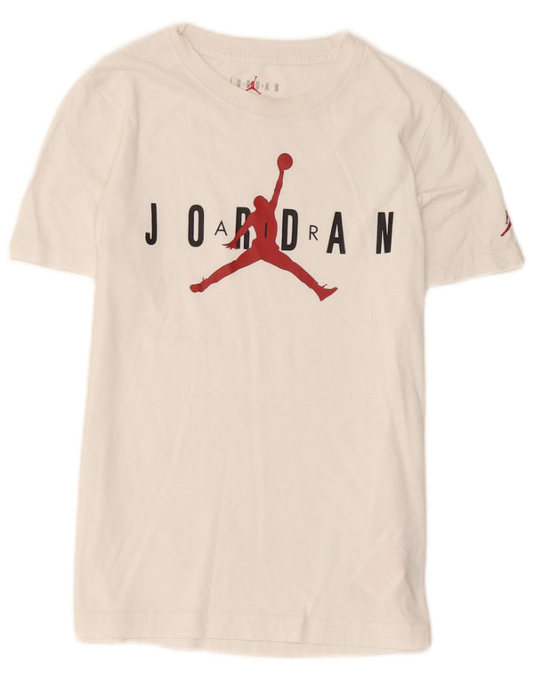 Jordan Boys Air Graphic T-Shirt Top 10-11 år Medium Hvid Bomuld