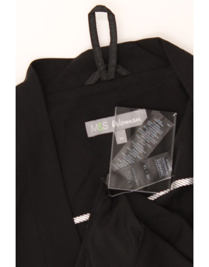 MARKS & SPENCER Womens Open Blazer Jacket UK 14 Large Black Polyester Vintage Marks & Spencer and Second-Hand Marks & Spencer from Messina Hembry 