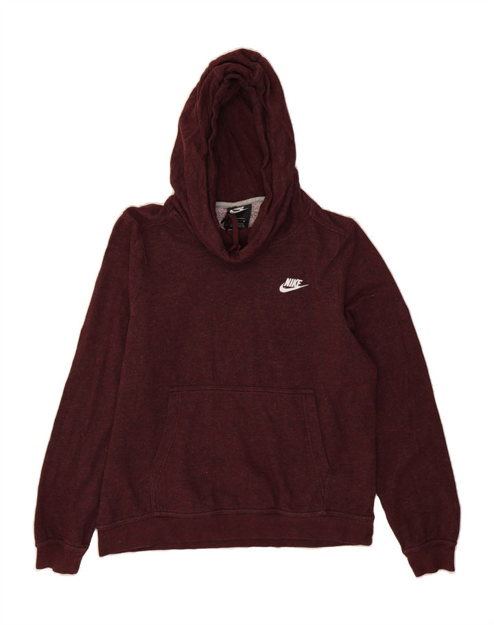 NIKE Womens Hoodie Jumper UK 14 Medium Maroon Cotton Vintage Nike and Second-Hand Nike from Messina Hembry 