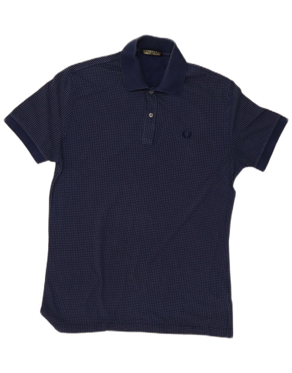 FRED PERRY Poloshirt til mænd XL Marineblå plettet bomuld