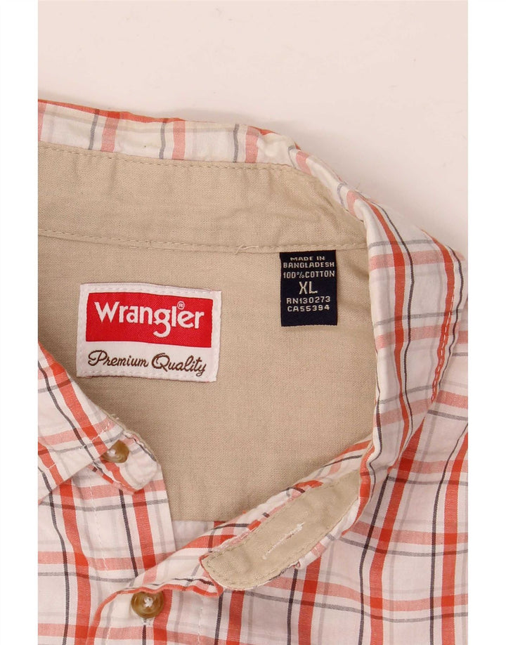 Wrangler kortærmet herreskjorte XL Hvid ternet bomuld