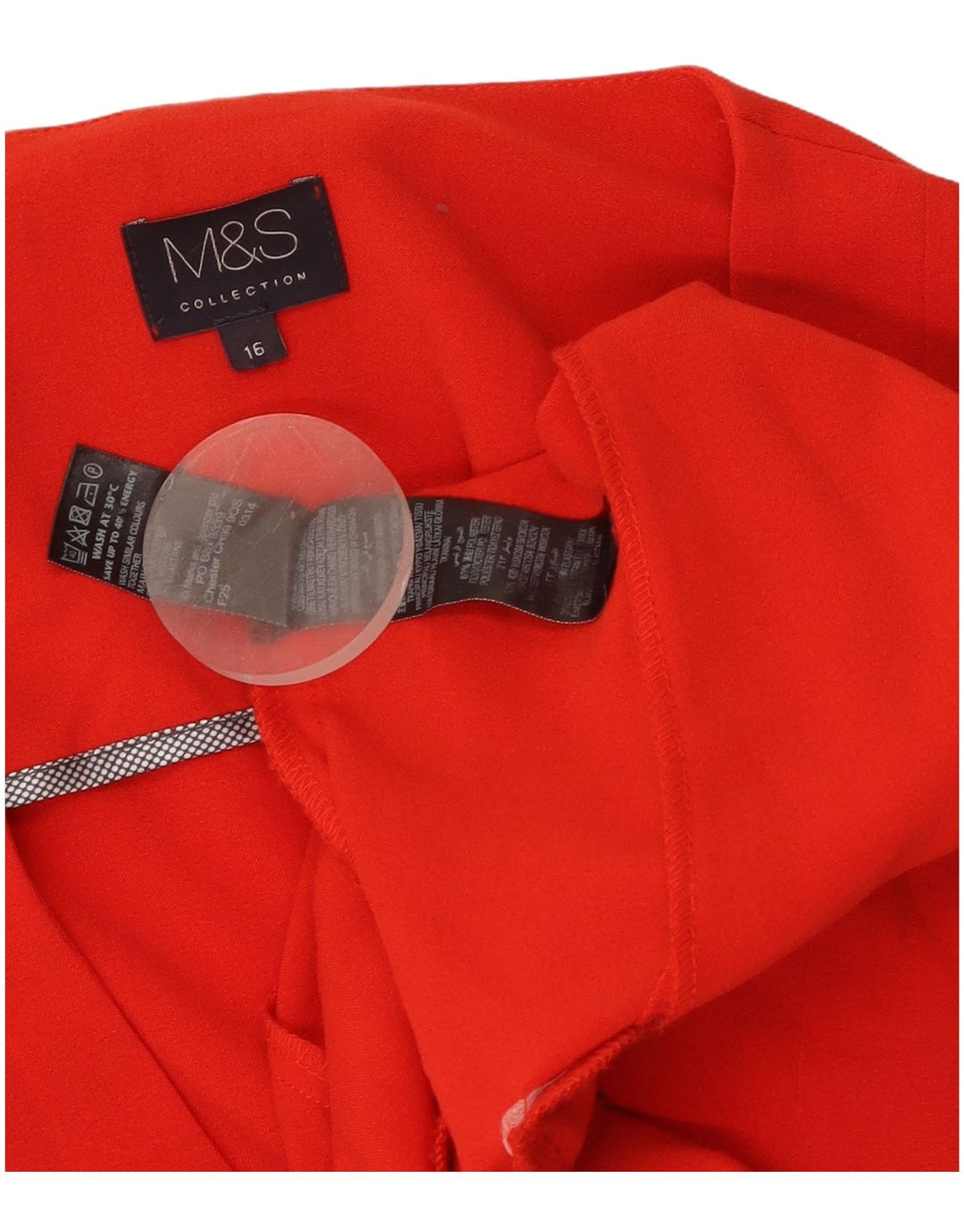 Marks & Spencer Dame Blazer Jacket UK 16 Large Rød Polyester