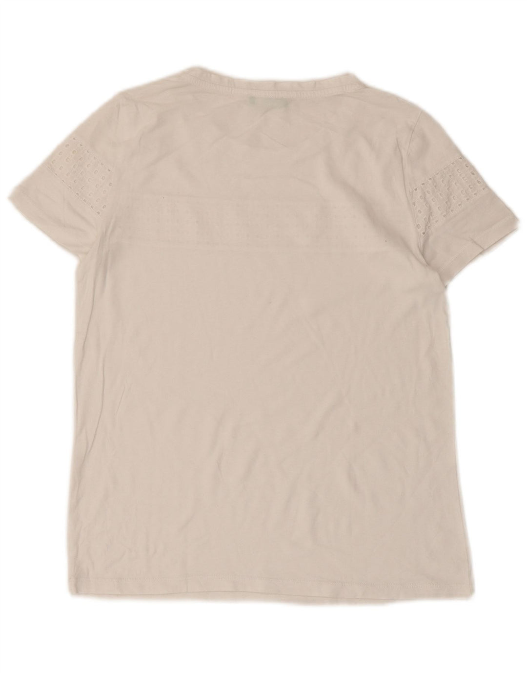 Benetton Dame T-Shirt Top UK 10 Small White