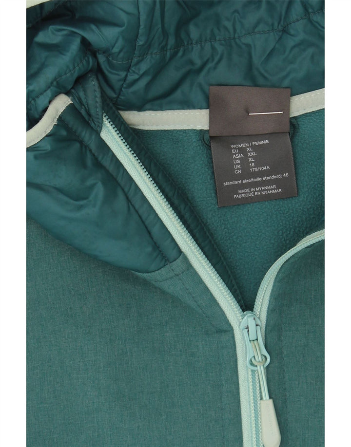JACK WOLFSKIN Womens Hooded Windbreaker Jacket UK 18 XL Green Polyester Vintage Jack Wolfskin and Second-Hand Jack Wolfskin from Messina Hembry 