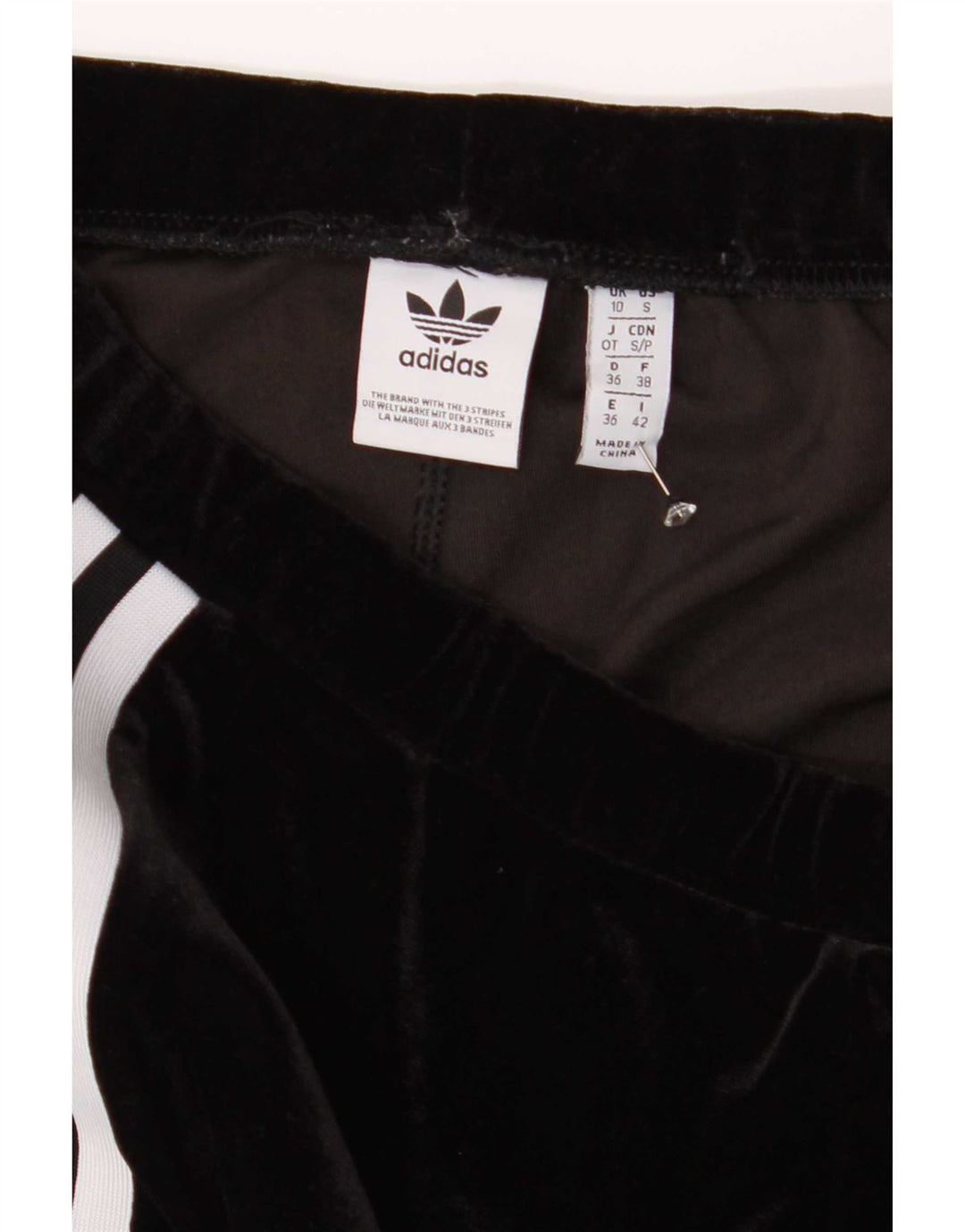 Adidas Dame Velour Leggings UK 10 Small Black