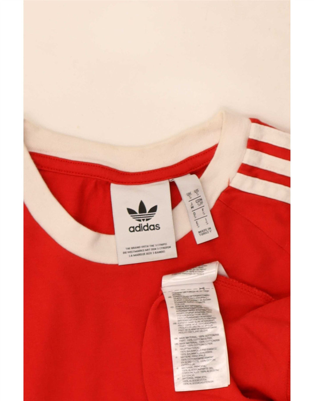 Adidas Herre T-Shirt Top Lille Rød Bomuld