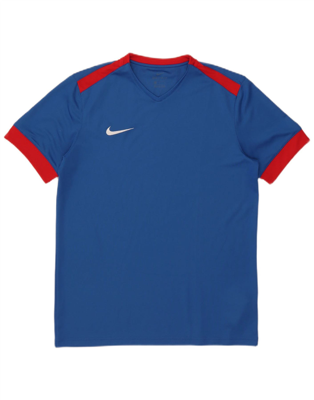 NIKE Herre Dri Fit T-Shirt Top Stor Blå Colourblock Polyester