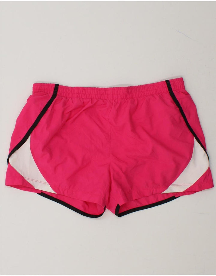 NIKE Womens Performance Sport Shorts US 12/14 Large Pink Colourblock Vintage Nike and Second-Hand Nike from Messina Hembry 