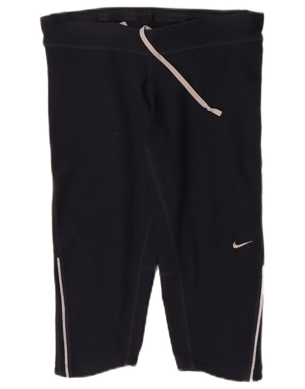 Nike Dame Capri Leggings UK 10 Small Navy Blue Polyester Sports