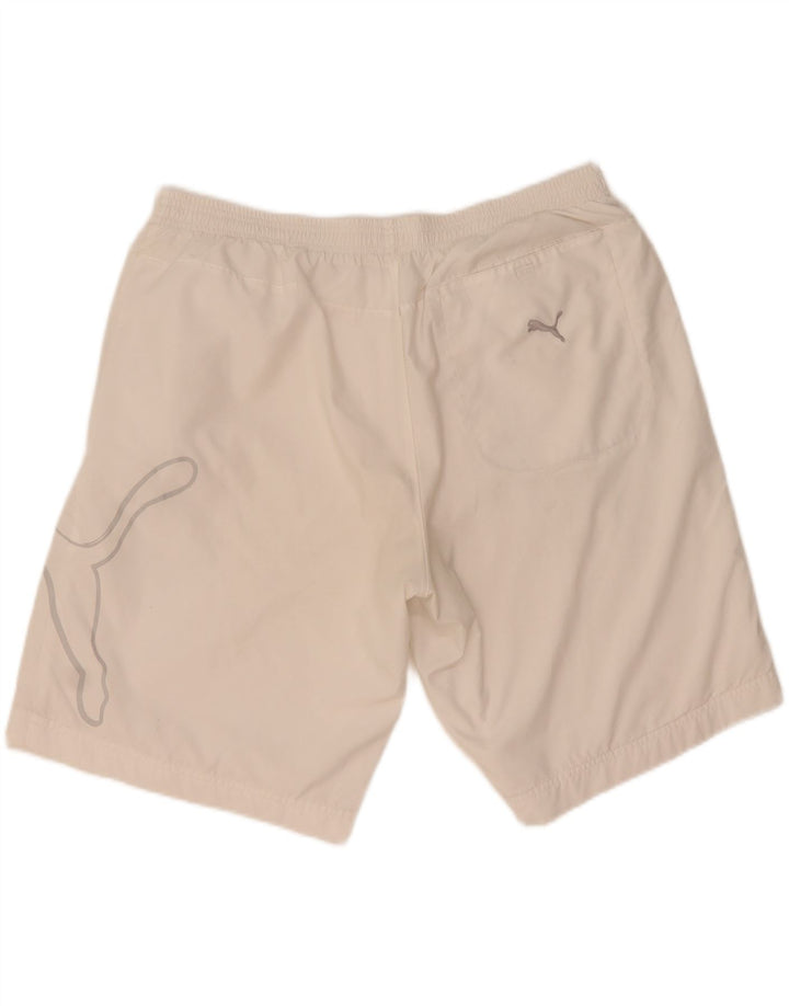 Puma Herre grafiske sportsshorts XL Hvid polyester